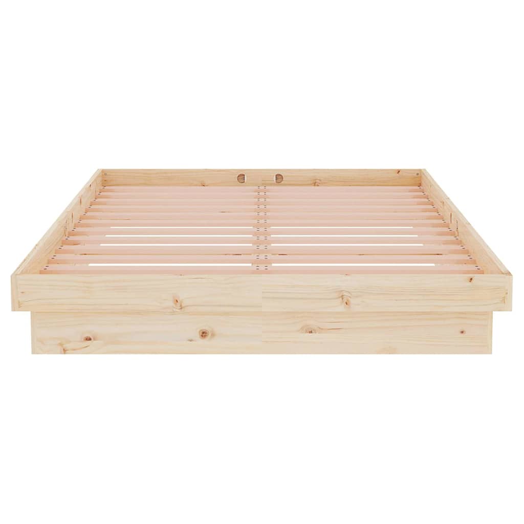 Bed Frame without Mattress Solid Wood Double Length 190 cm Natural 120 cm