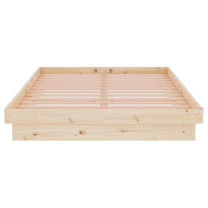 Bed Frame without Mattress Solid Wood Double Length 190 cm Natural 120 cm