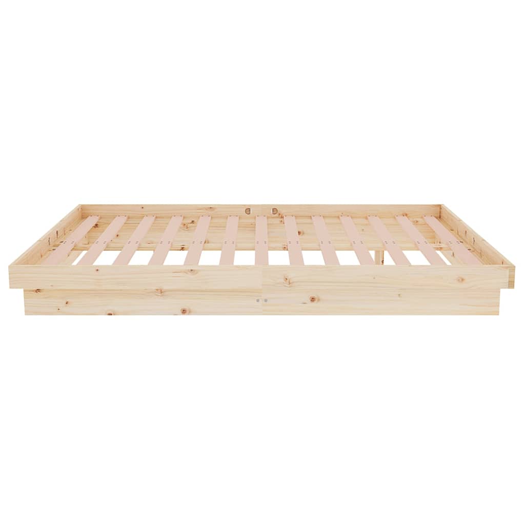 Bed Frame without Mattress Solid Wood Double Length 190 cm Natural 120 cm