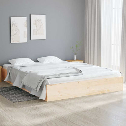 Bed Frame without Mattress Solid Wood Length 190 cm Natural 120 cm