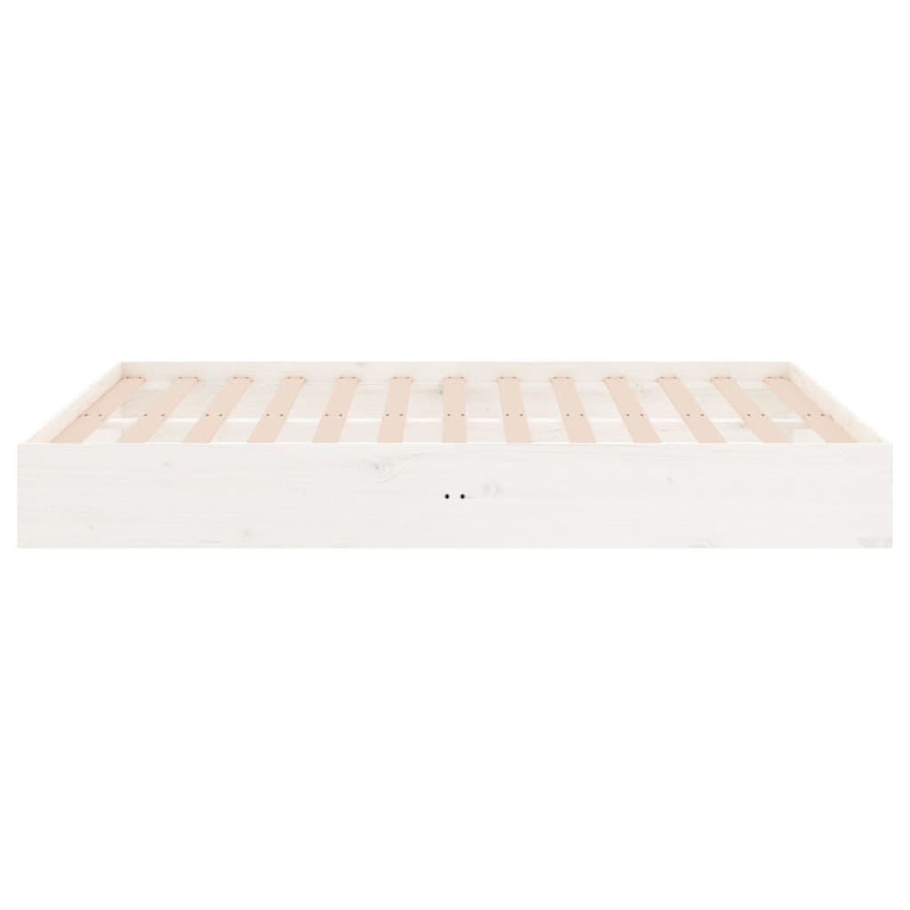 Bed Frame without Mattress Solid Wood Length 190 cm White 140 cm