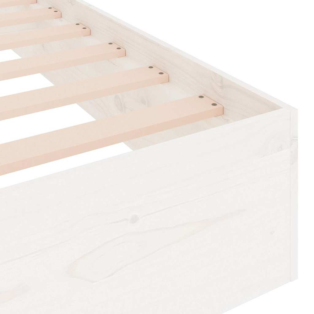 Bed Frame without Mattress Solid Wood Length 190 cm White 140 cm
