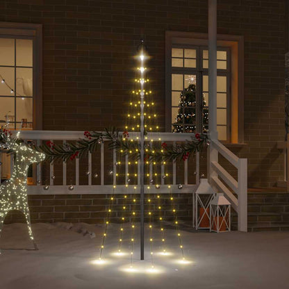 Christmas Tree on Flagpole 108 LEDs 180 cm Straight Shaped LED Lights Warm white 180 cm 70 cm