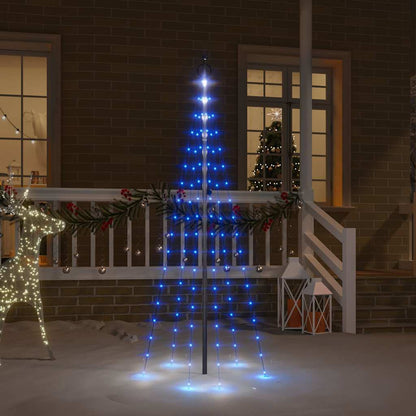 Christmas Tree on Flagpole 108 LEDs 180 cm Straight Shaped LED Lights Blue 180 cm 70 cm