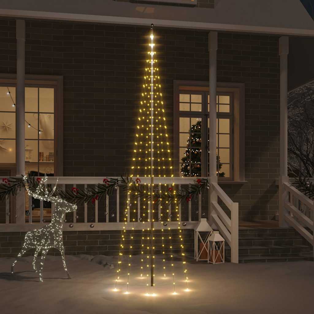 Christmas Tree on Flagpole 108 LEDs 180 cm Straight Shaped LED Lights Warm white 300 cm 100 cm