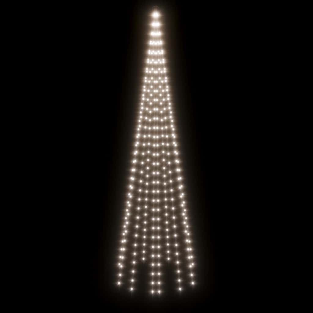343523 vidaXL Christmas Tree on Flagpole Cold white 310 LEDs 300 cm 4