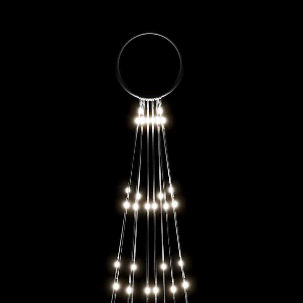343523 vidaXL Christmas Tree on Flagpole Cold white 310 LEDs 300 cm 5