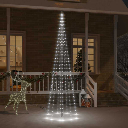 343523 vidaXL Christmas Tree on Flagpole Cold white 310 LEDs 300 cm 1