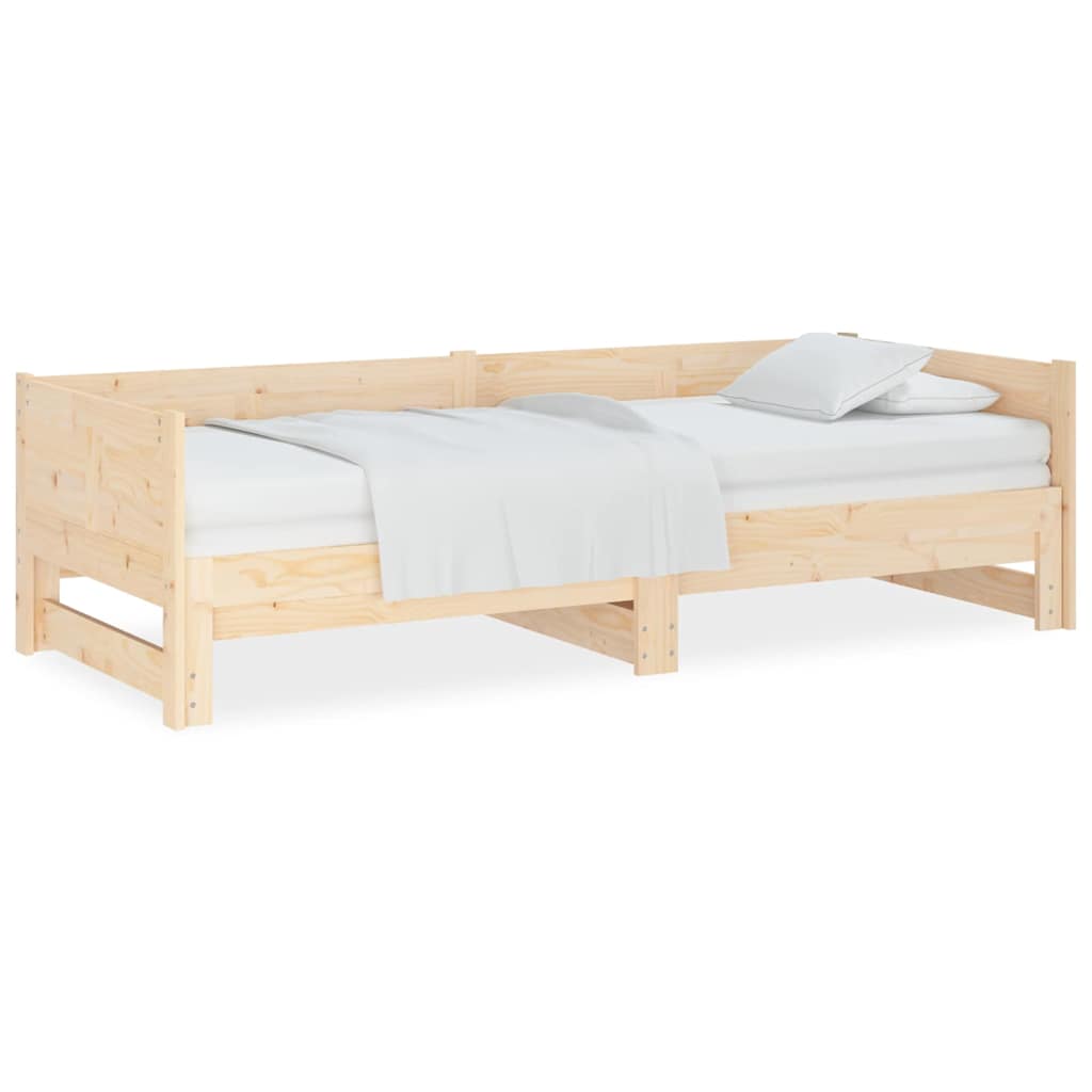 vidaXL Pull-out Day Bed without Mattress Solid Wood Pine 2x(90x190) cm 2