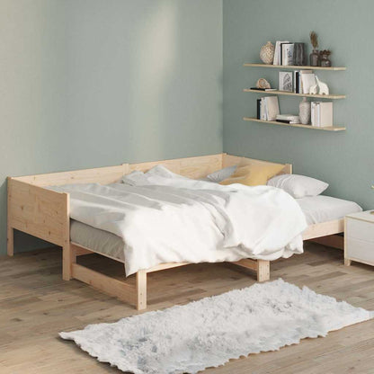 vidaXL Pull-out Day Bed without Mattress Solid Wood Pine 2x(90x190) cm 3