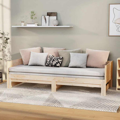 vidaXL Pull-out Day Bed without Mattress Solid Wood Pine 2x(90x190) cm 1