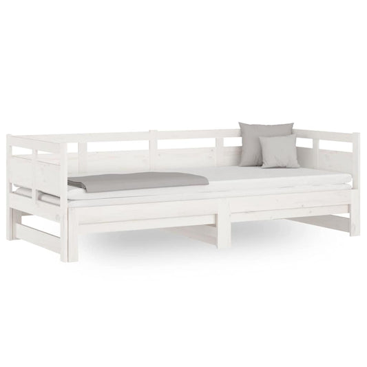 vidaXL Pull-out Day Bed without Mattress White 2x(90x200) cm 2