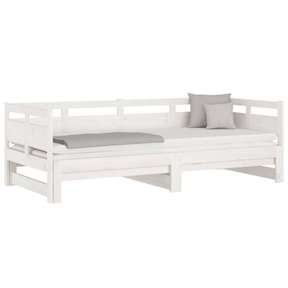 vidaXL Pull-out Day Bed without Mattress White 2x(90x200) cm 3