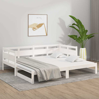 vidaXL Pull-out Day Bed without Mattress White 2x(90x200) cm 4