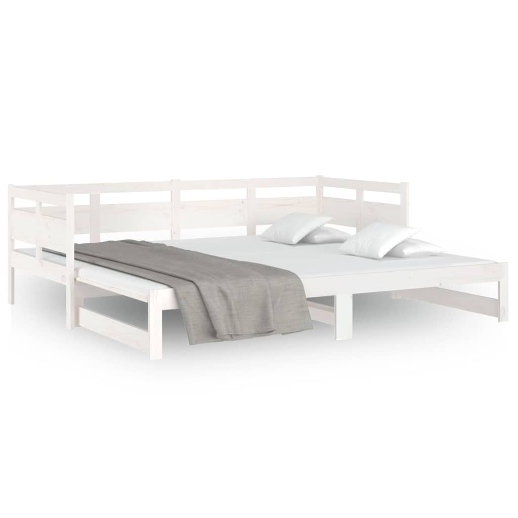 vidaXL Pull-out Day Bed without Mattress White 2x(90x200) cm 5