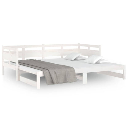 vidaXL Pull-out Day Bed without Mattress White 2x(90x200) cm 5