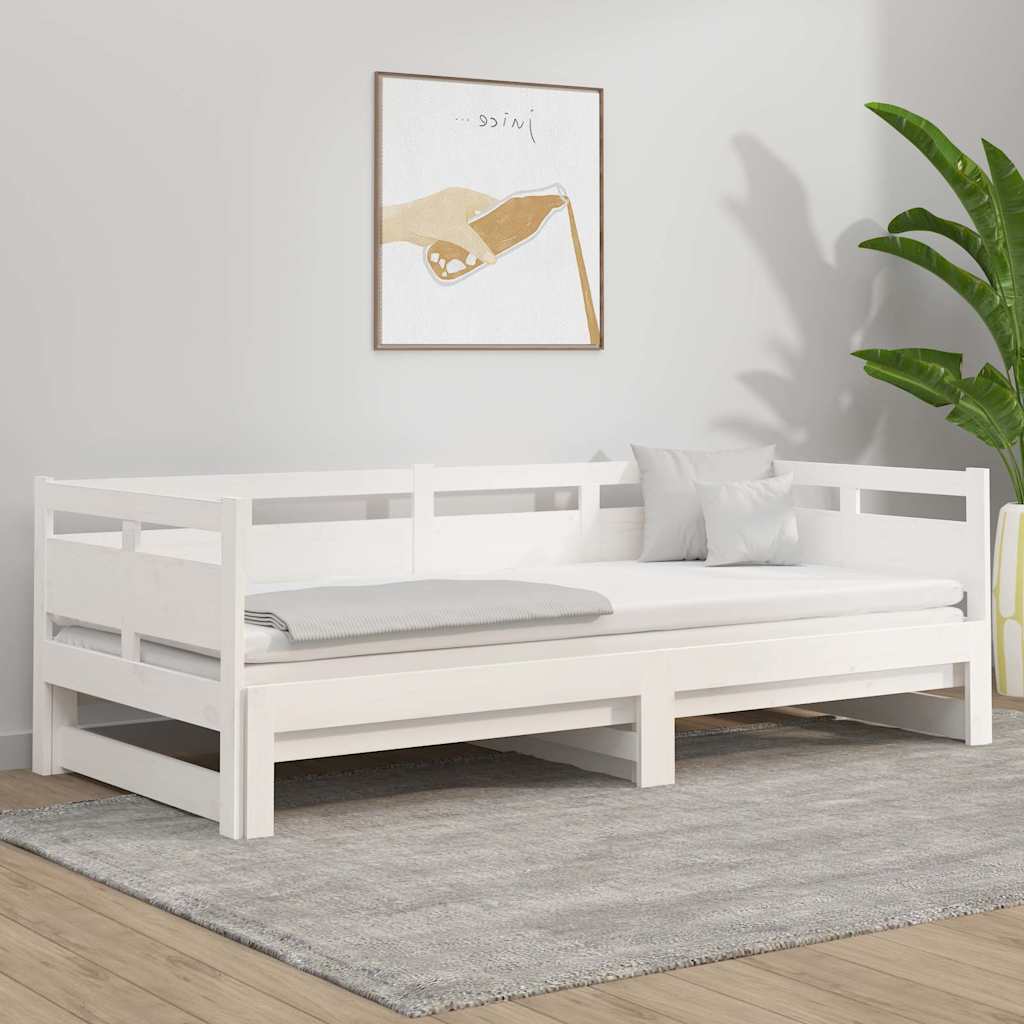 vidaXL Pull-out Day Bed without Mattress White 2x(90x200) cm 1