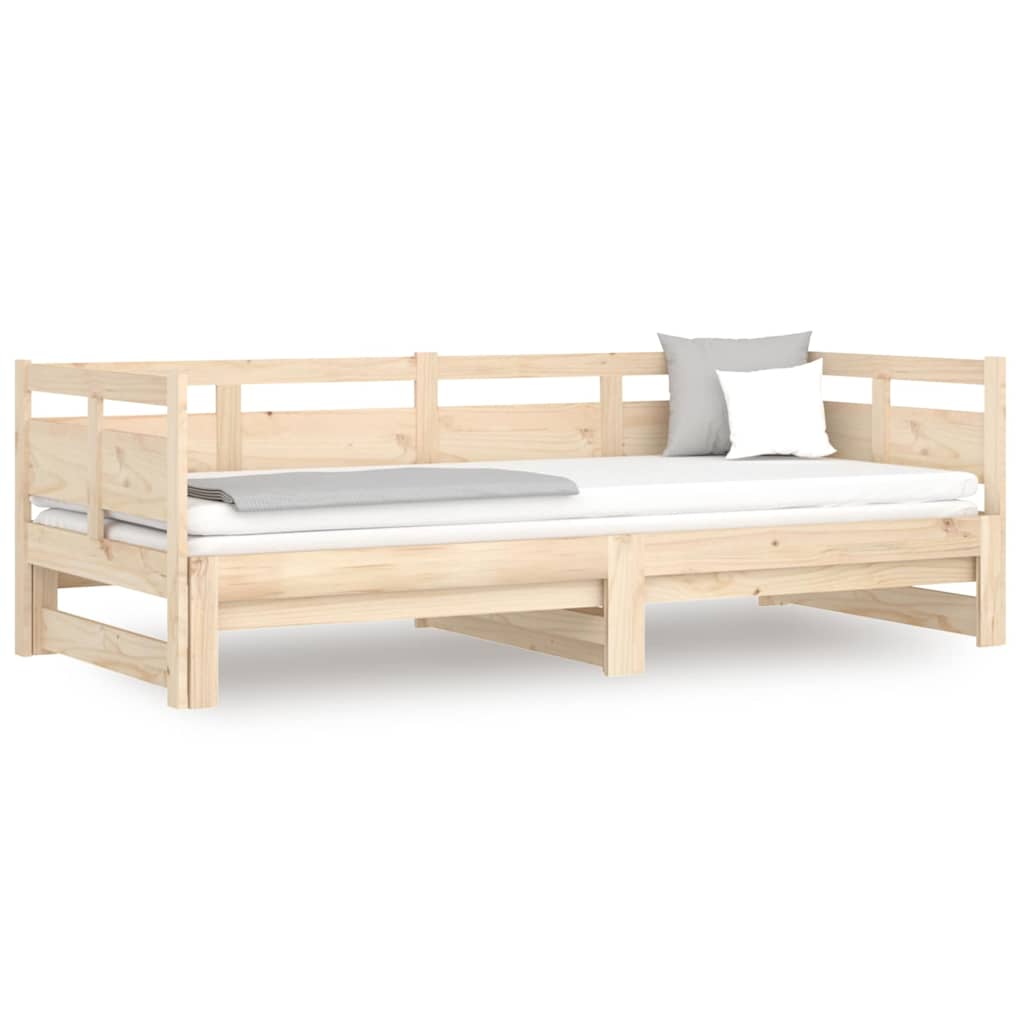 vidaXL Pull-out Day Bed without Mattress Solid Wood Pine 2x(80x200) cm 2