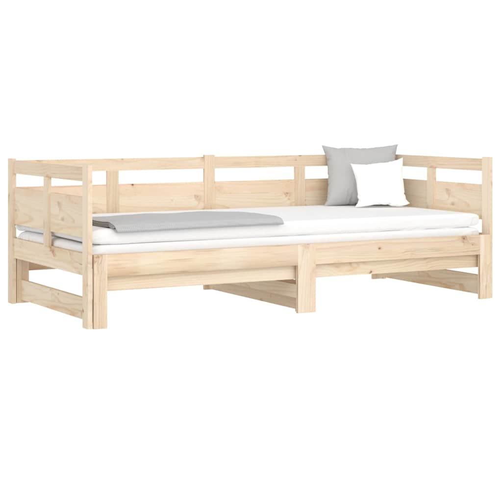 vidaXL Pull-out Day Bed without Mattress Solid Wood Pine 2x(80x200) cm 4