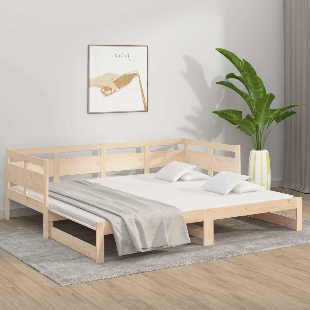 Pull-out Day Bed without Mattress 2x(80x200) Natural 80 cm