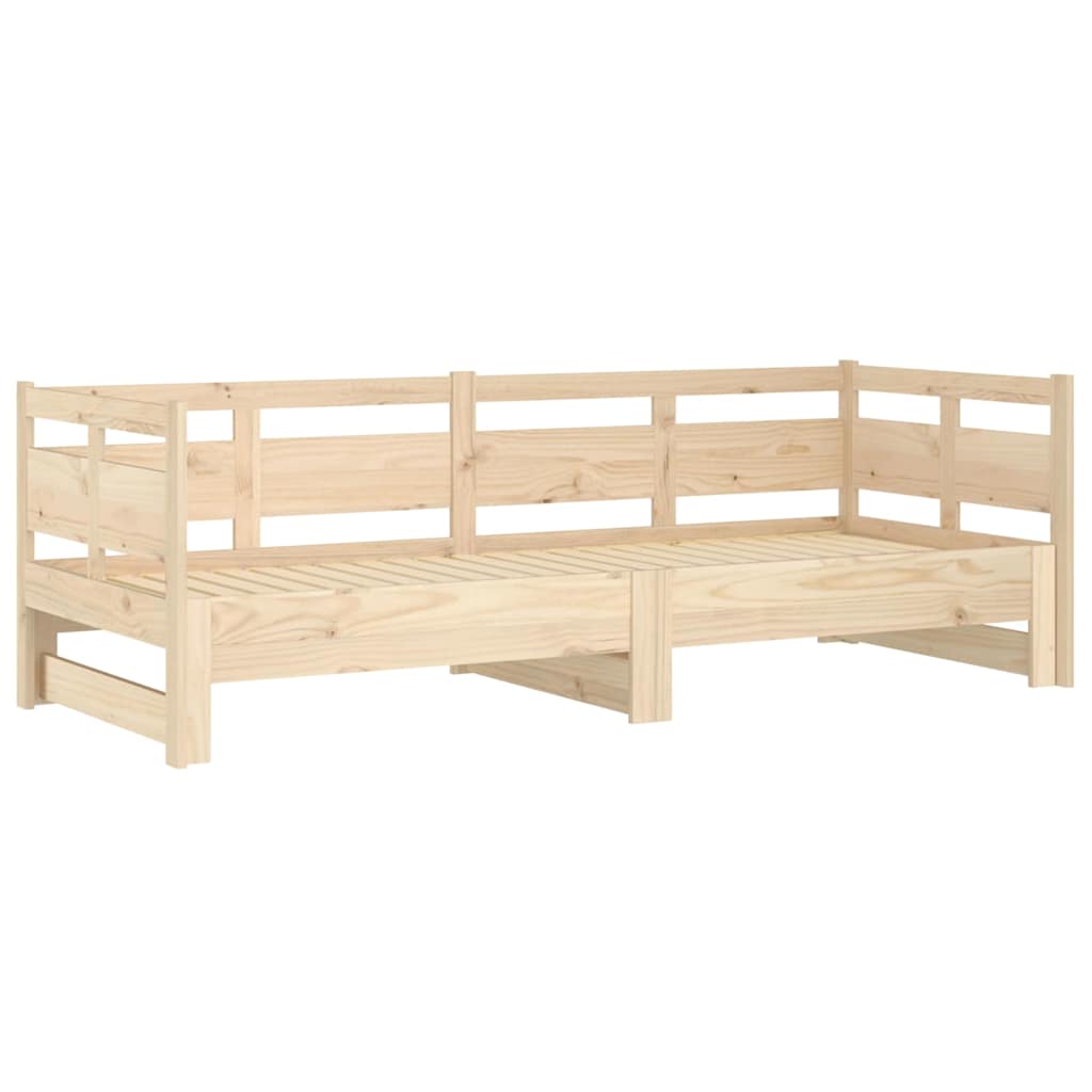 vidaXL Pull-out Day Bed without Mattress Solid Wood Pine 2x(80x200) cm 5