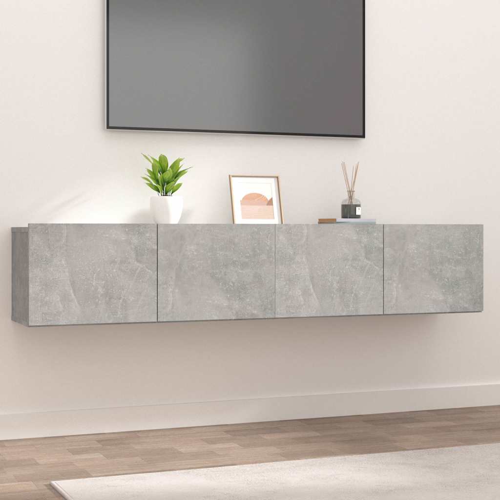 TV Cabinet Set 80x30x30 cm Engineered Wood Concrete grey 2