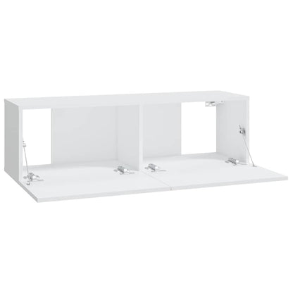 2 Piece Wall-mounted TV Cabinet Set 100x30x30 cm Engineered Wood White