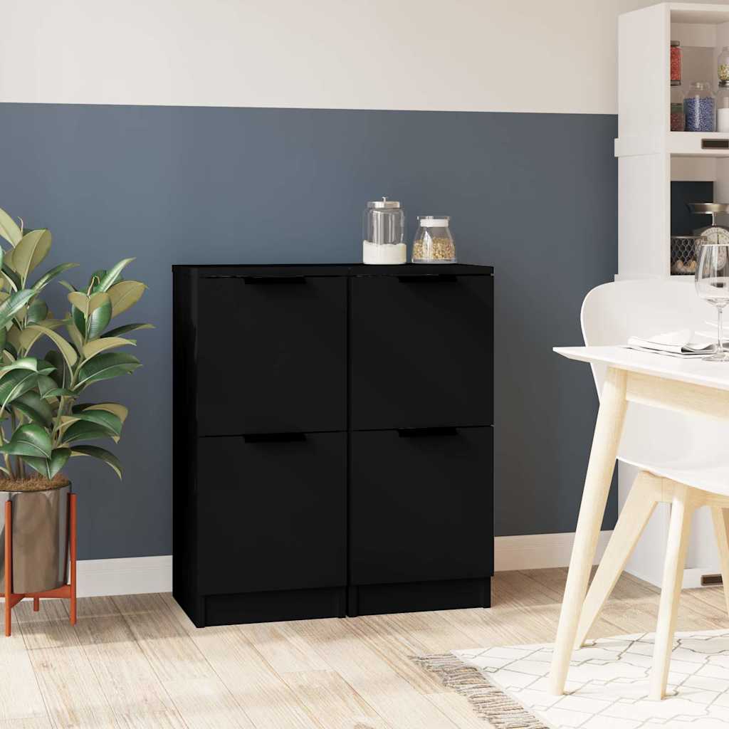 Sideboard 30x30x70 cm Engineered Wood Black 2