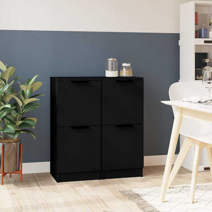 Sideboard 30x30x70 cm Engineered Wood Black 2