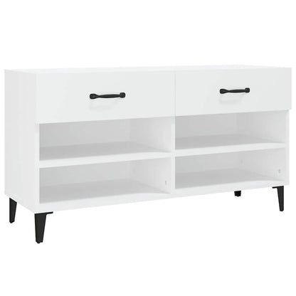 Shoe Cabinet 102x35x55 cm Engineered Wood White