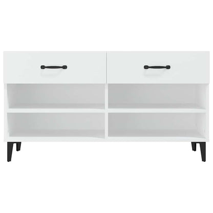 Shoe Cabinet 102x35x55 cm Engineered Wood White