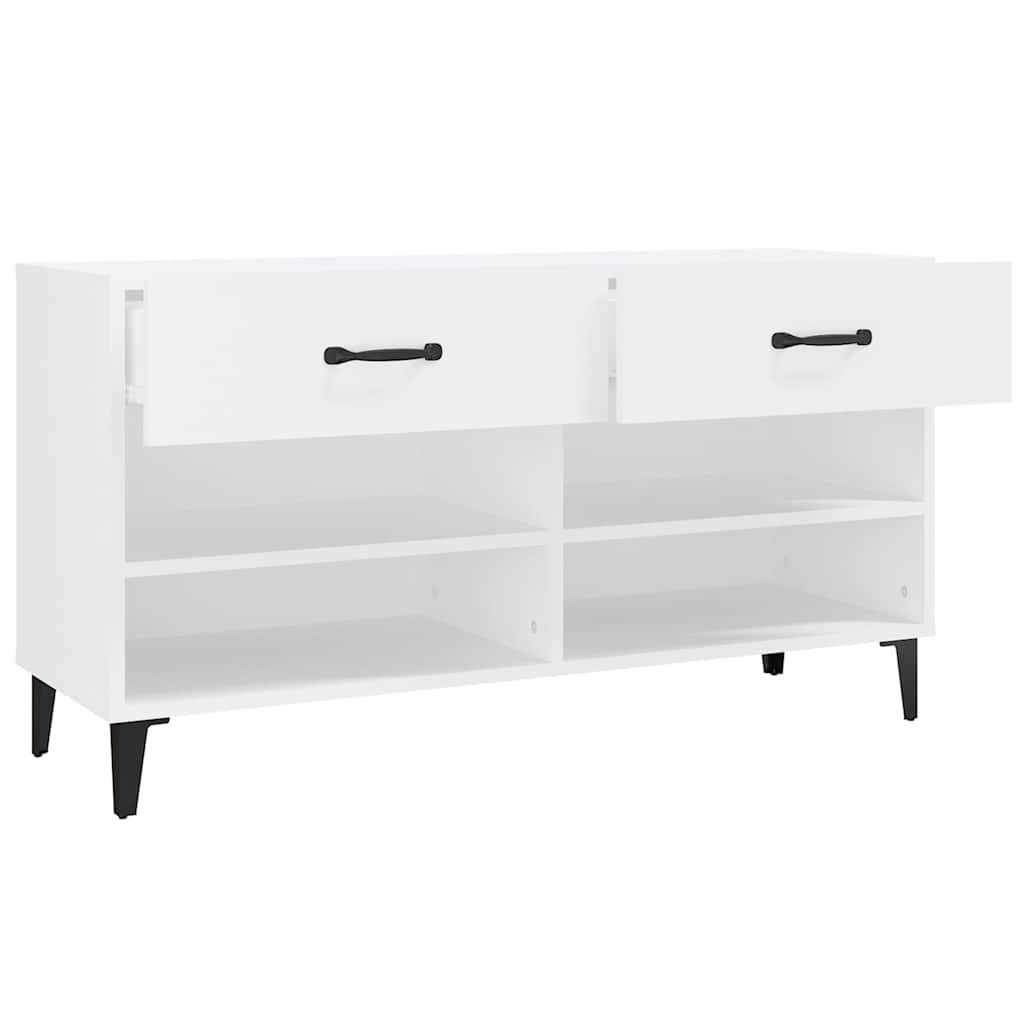 Shoe Cabinet 102x35x55 cm Engineered Wood White