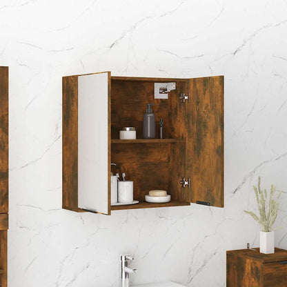 Bathroom Mirror Cabinet 64x20x67 cm Smoked oak