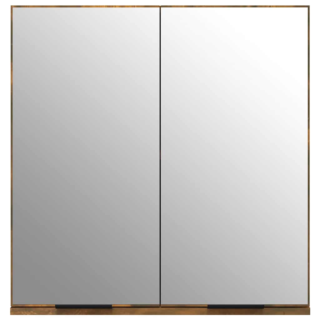 Bathroom Mirror Cabinet 64x20x67 cm Smoked oak