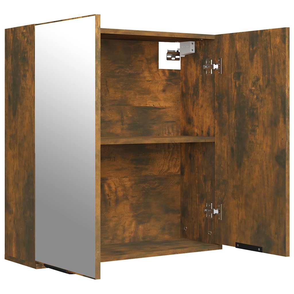 Bathroom Mirror Cabinet 64x20x67 cm Smoked oak