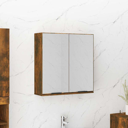 Bathroom Mirror Cabinet 64x20x67 cm Smoked oak