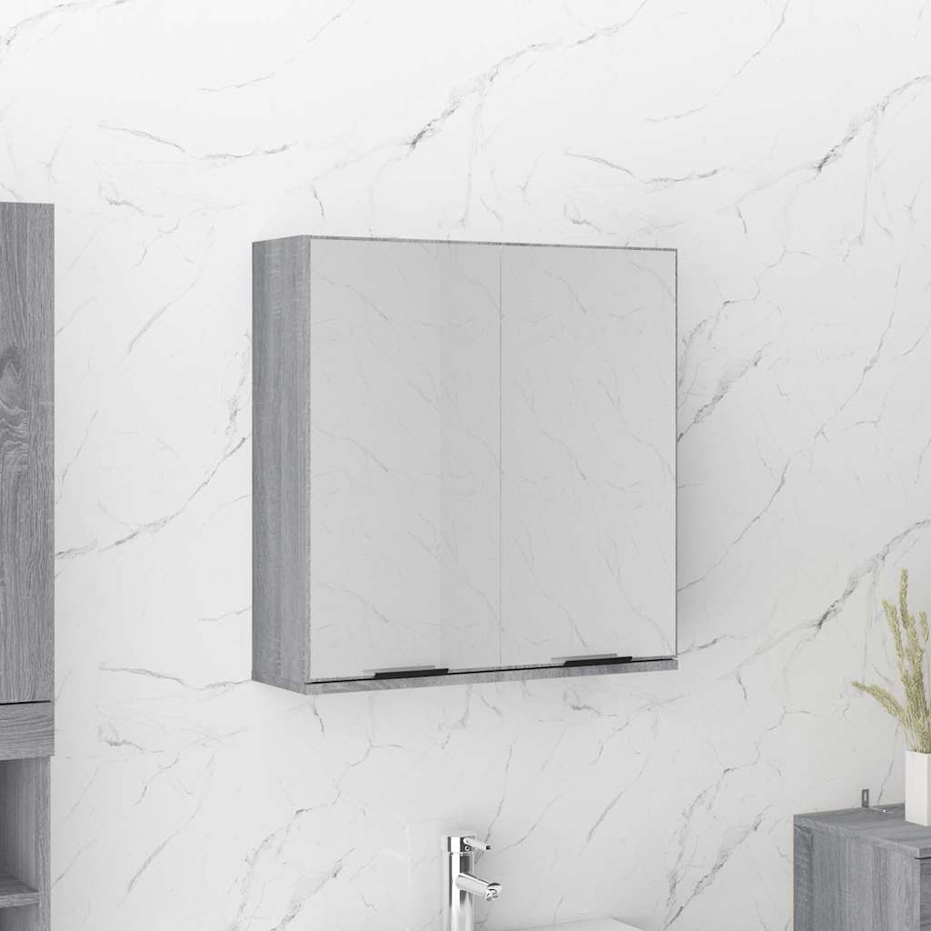 Bathroom Mirror Cabinet 64x20x67 cm Grey sonoma
