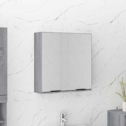 Bathroom Mirror Cabinet 64x20x67 cm Grey sonoma