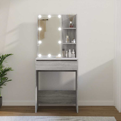 Dressing Table with LED 60x40x140 cm Grey sonoma