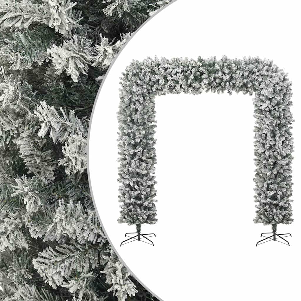 vidaXL Christmas Tree Arch with Flocked Snow 240 cm 1