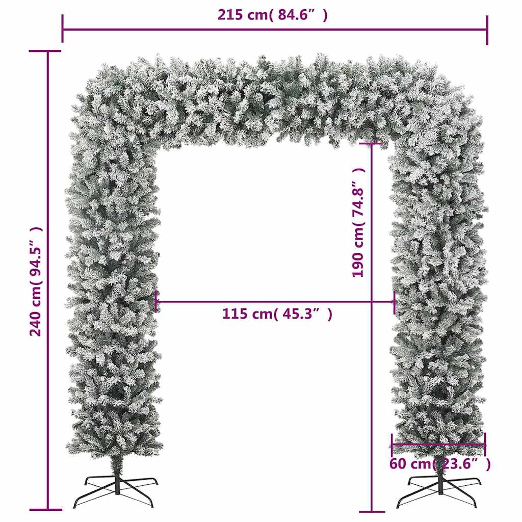 vidaXL Christmas Tree Arch with Flocked Snow 240 cm 6