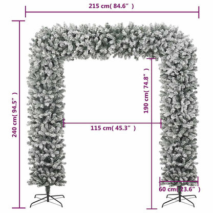 vidaXL Christmas Tree Arch with Flocked Snow 240 cm 6