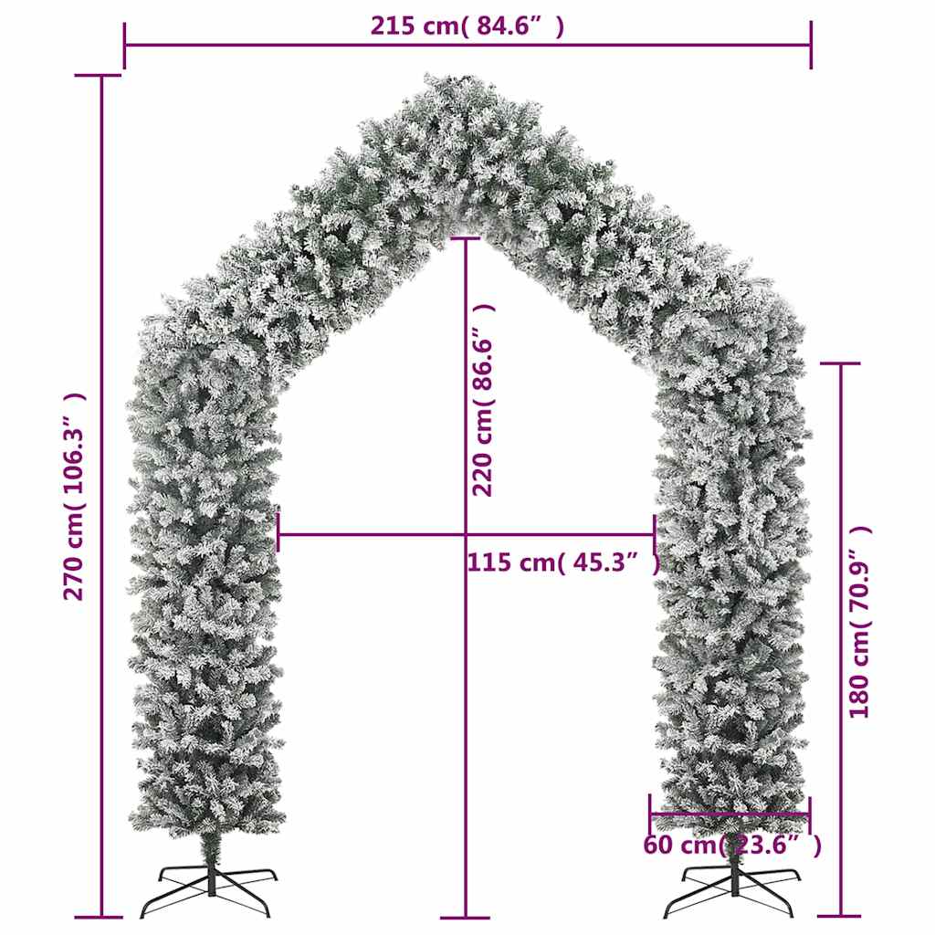 vidaXL Christmas Tree Arch with Flocked Snow 270 cm 6