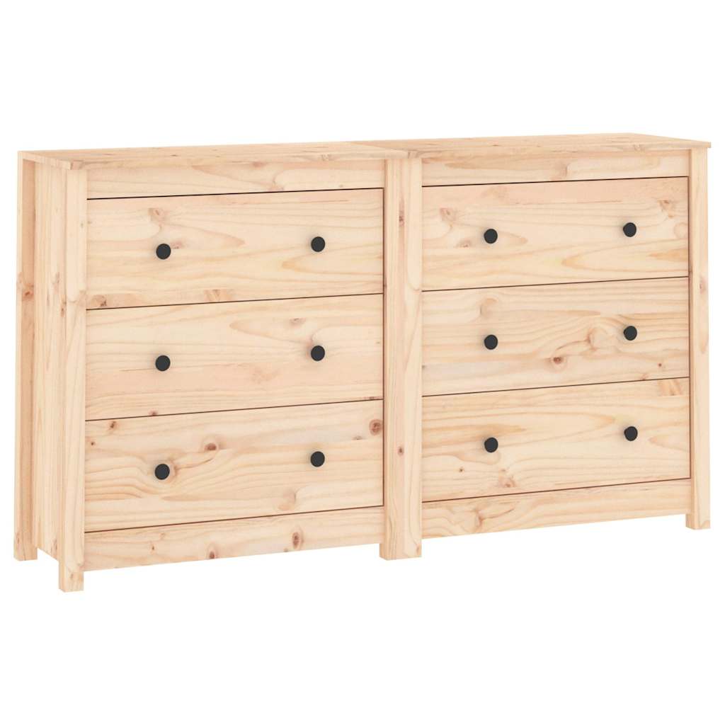 vidaXL Sideboard 140x35x80 cm Solid Wood Pine 2