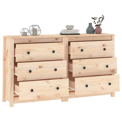 vidaXL Sideboard 140x35x80 cm Solid Wood Pine 4
