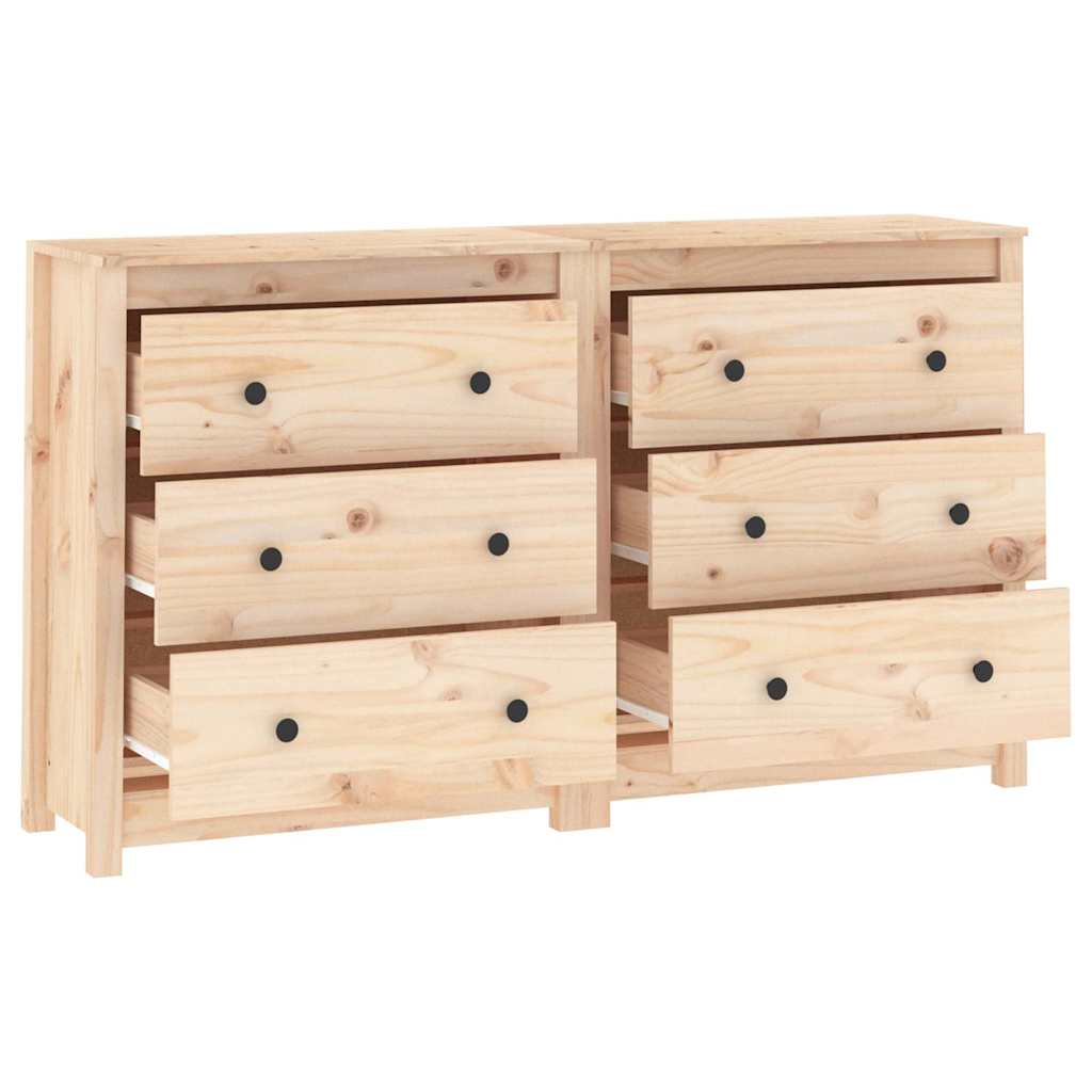vidaXL Sideboard 140x35x80 cm Solid Wood Pine 5