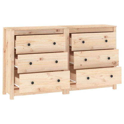 vidaXL Sideboard 140x35x80 cm Solid Wood Pine 5