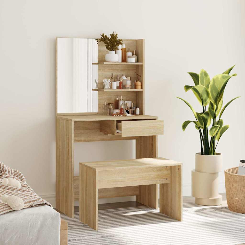Dressing Table Set 74,5x40x141 cm Sonoma oak