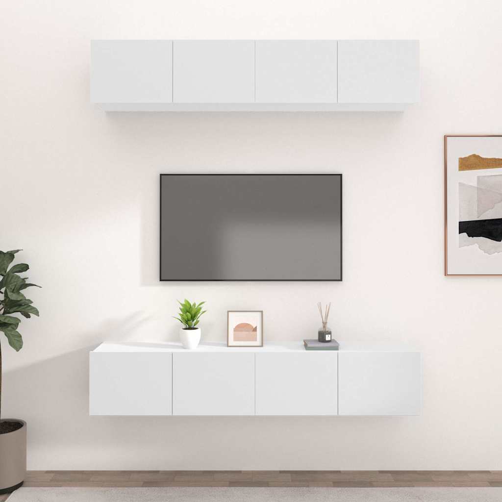 vidaXL 4 Piece Wall-mounted TV Cabinet Set 100x30x30 cm
