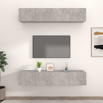 vidaXL 4 Piece Wall-mounted TV Cabinet Set 100x30x30 cm